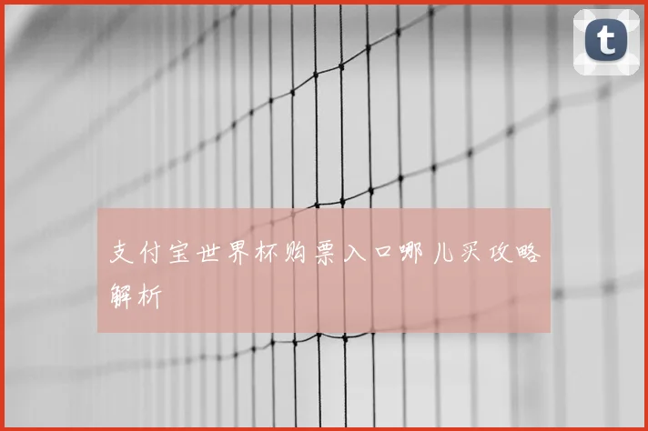 支付宝世界杯购票入口哪儿买攻略解析
